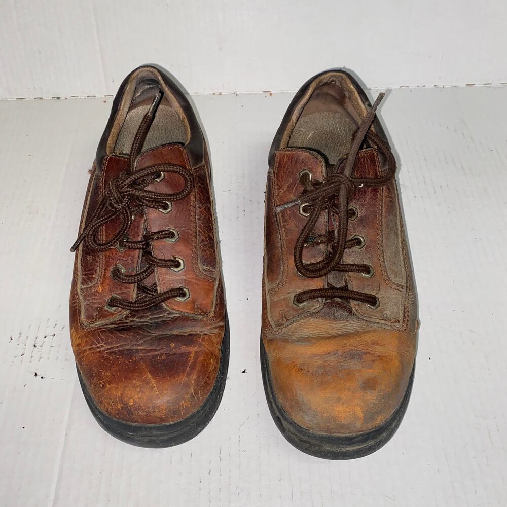 Dockers Vintage RARE Brown Distressed Leather Oxford Shoes Men's Size 9.5